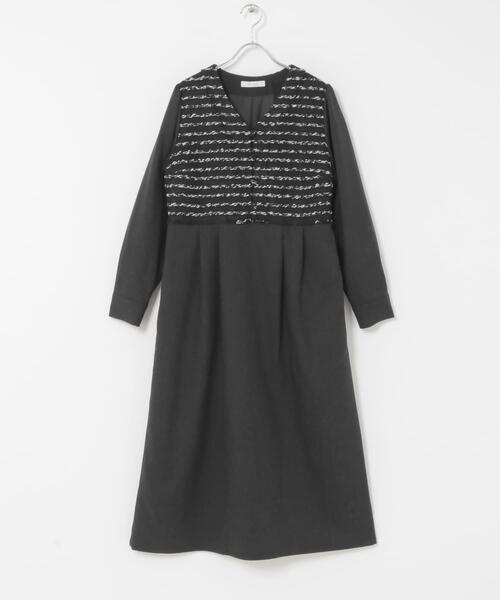 F by ROSSO(エフバイロッソ)の「F by ROSSO ツイードドッキングワンピース(ワンピース・レディース・ブラック系その他/ブラック・36/38)」の12枚目の写真