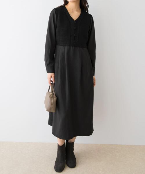 F by ROSSO(エフバイロッソ)の「F by ROSSO ツイードドッキングワンピース(ワンピース・レディース・ブラック系その他/ブラック・36/38)」の19枚目の写真