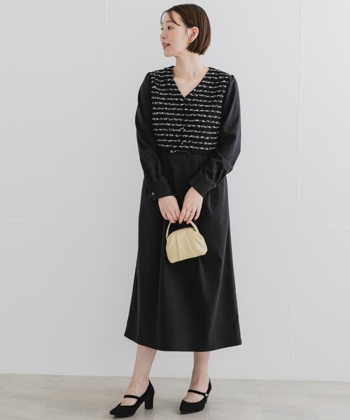 セール】F by ROSSO ツイードドッキングワンピース（ワンピース）｜F