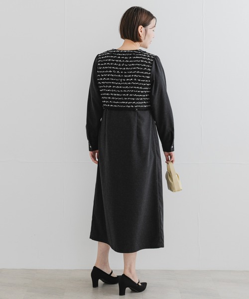 セール】F by ROSSO ツイードドッキングワンピース（ワンピース）｜F