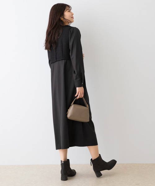 セール】F by ROSSO ツイードドッキングワンピース（ワンピース）｜F