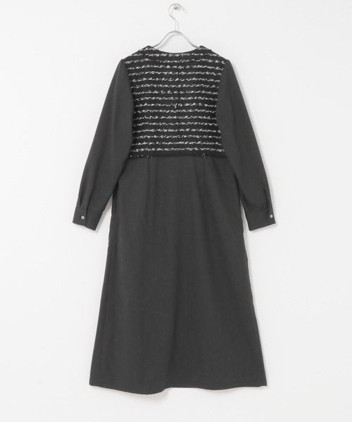 セール】F by ROSSO ツイードドッキングワンピース（ワンピース）｜F