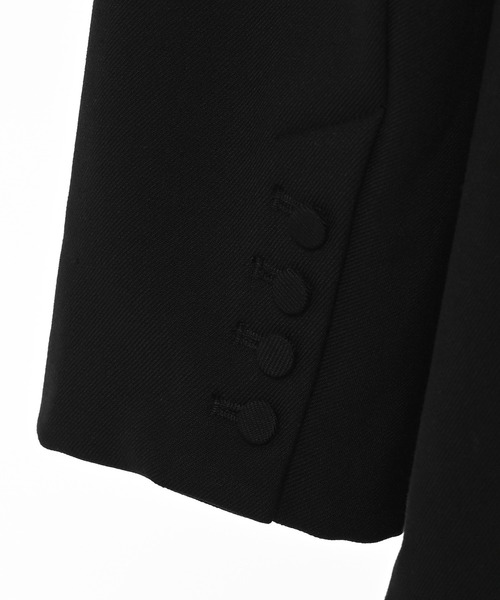 Narcissus(ナルシス)の「ボンディングフレアジャケット(ノーカラージャケット・レディース・ブラック・FREE)」の6枚目の写真