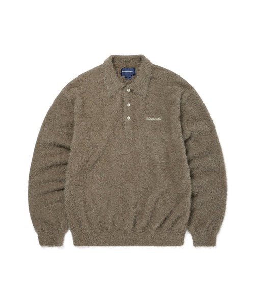 thisisneverthat（ディスイズネバーザット）の「SCT-Logo Shaggy Knit Polo（ニット/セーター・メンズ・グレー系その他/ライトブルー/チャコール・XL/S/M/L）」の2枚目の写真