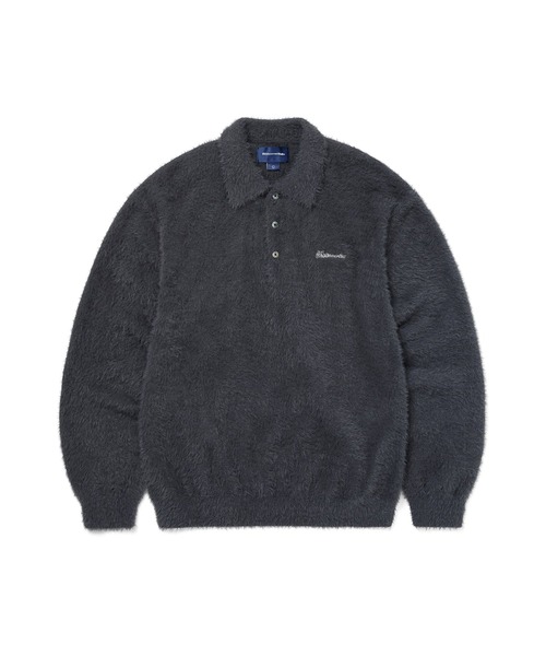 thisisneverthat（ディスイズネバーザット）の「SCT-Logo Shaggy Knit Polo（ニット/セーター・メンズ・グレー系その他/ライトブルー/チャコール・XL/S/M/L）」の3枚目の写真