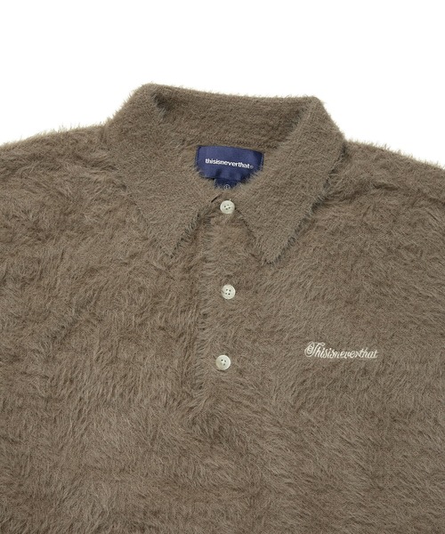 thisisneverthat（ディスイズネバーザット）の「SCT-Logo Shaggy Knit Polo（ニット/セーター・メンズ・グレー系その他/ライトブルー/チャコール・XL/S/M/L）」の4枚目の写真