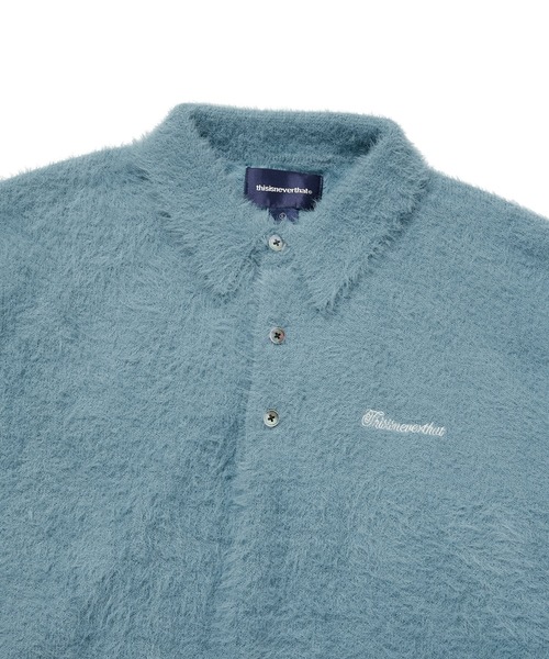 thisisneverthat（ディスイズネバーザット）の「SCT-Logo Shaggy Knit Polo（ニット/セーター・メンズ・グレー系その他/ライトブルー/チャコール・XL/S/M/L）」の6枚目の写真