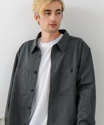 Blue Standard （ブルースタンダード）の「【BLUE STANDARD/ブルースタンダード】ストレッチニット ツイルシャツジャケット ウールタッチ（シャツ/ブラウス・レディース）」