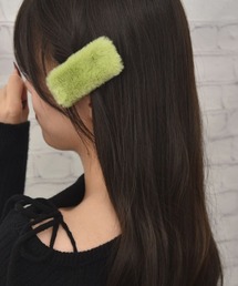 レザーヘアピン　グリーン （はる） acc-60954.jpg