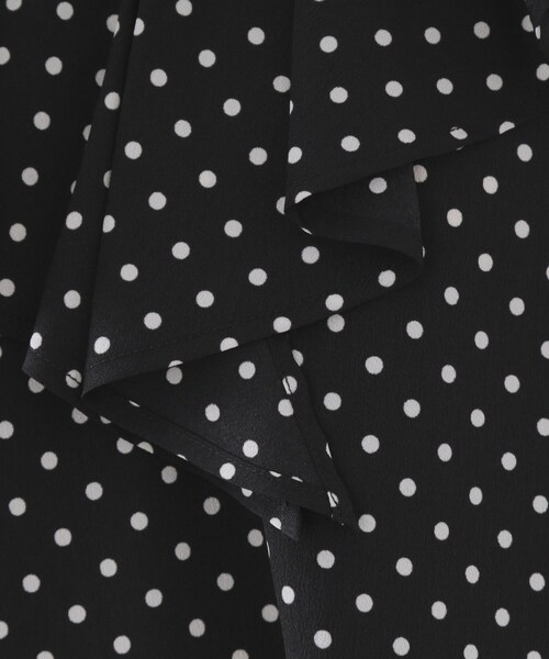 OPAQUE.CLIP（オペークドットクリップ）の「ドットプリントラッフルブラウス【洗濯機OK】（シャツ/ブラウス・レディース・ホワイト系3/ブラック系・38/40/36）」の10枚目の写真