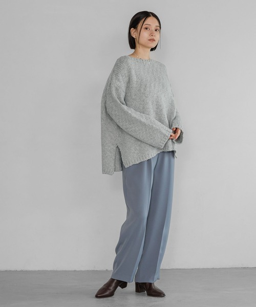 A part by（アパートバイ）の「サテンタックストレートパンツ（スラックス・レディース・ブラック/アイボリー/ブルー系その他3・SMALL/MEDIUM）」の5枚目の写真