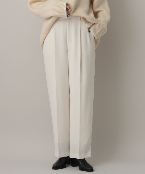 セール】サテンタックストレートパンツ（スラックス）｜A part by