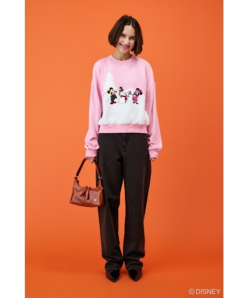 Disney SERIES CREATED by MUS(ディズニーシリーズクリエイテッドバイエムユーエス)の「MD WINTERRY プルオーバー/MICKEY(スウェット・レディース・ネイビー/ライトピンク・FREE)」の4枚目の写真