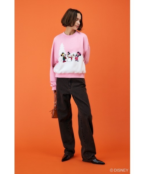 Disney SERIES CREATED by MUS(ディズニーシリーズクリエイテッドバイエムユーエス)の「MD WINTERRY プルオーバー/MICKEY(スウェット・レディース・ネイビー/ライトピンク・FREE)」の5枚目の写真