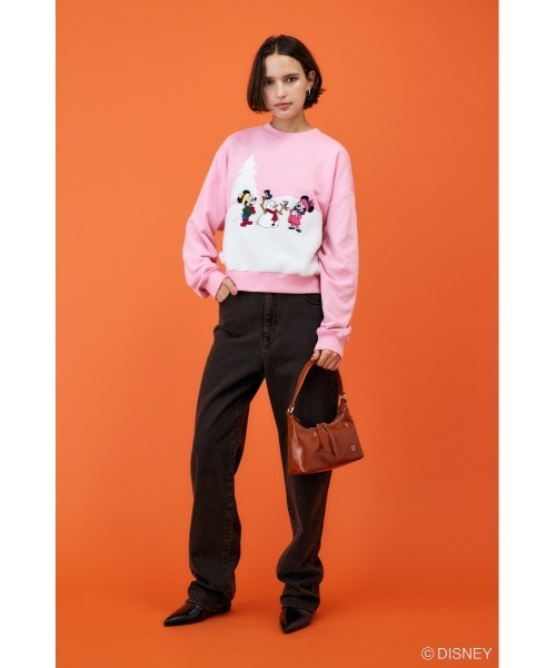 Disney SERIES CREATED by MUS(ディズニーシリーズクリエイテッドバイエムユーエス)の「MD WINTERRY プルオーバー/MICKEY(スウェット・レディース・ネイビー/ライトピンク・FREE)」の6枚目の写真