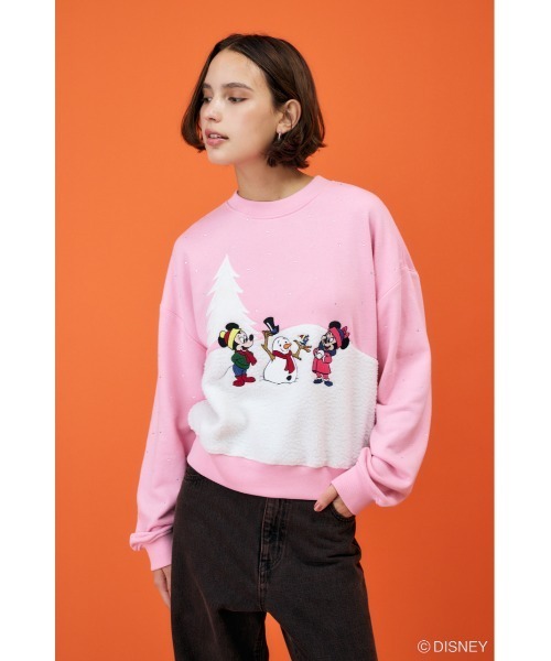 Disney SERIES CREATED by MUS(ディズニーシリーズクリエイテッドバイエムユーエス)の「MD WINTERRY プルオーバー/MICKEY(スウェット・レディース・ネイビー/ライトピンク・FREE)」の7枚目の写真