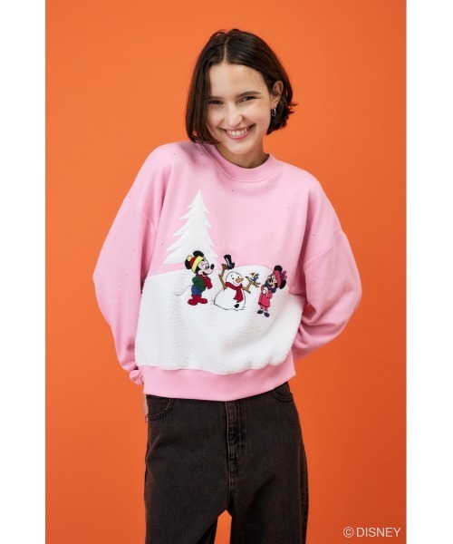 Disney SERIES CREATED by MUS(ディズニーシリーズクリエイテッドバイエムユーエス)の「MD WINTERRY プルオーバー/MICKEY(スウェット・レディース・ネイビー/ライトピンク・FREE)」の8枚目の写真