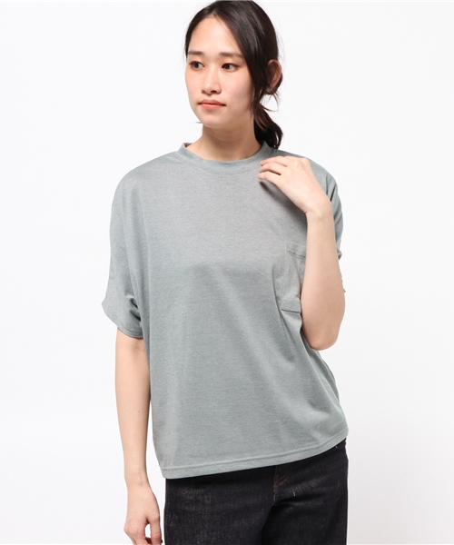 OUTLET（アウトレット）の「【Discoat Parisien】BIGドルマンポケ付P/O（Tシャツ/カットソー・レディース・オフホワイト/杢グレー・LARGE/MEDIUM）」の2枚目の写真