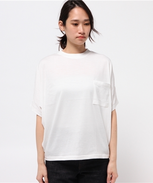 OUTLET（アウトレット）の「【Discoat Parisien】BIGドルマンポケ付P/O（Tシャツ/カットソー・レディース・オフホワイト/杢グレー・LARGE/MEDIUM）」の3枚目の写真