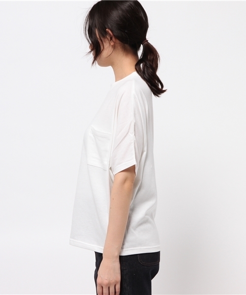 OUTLET（アウトレット）の「【Discoat Parisien】BIGドルマンポケ付P/O（Tシャツ/カットソー・レディース・オフホワイト/杢グレー・LARGE/MEDIUM）」の4枚目の写真