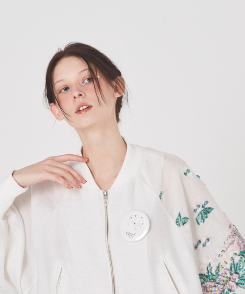 bedsidedrama（ベットサイドドラマ）の「Mosaic Garden Blouson（ブルゾン・レディース・ホワイト/ブラック・1/2）」の3枚目の写真