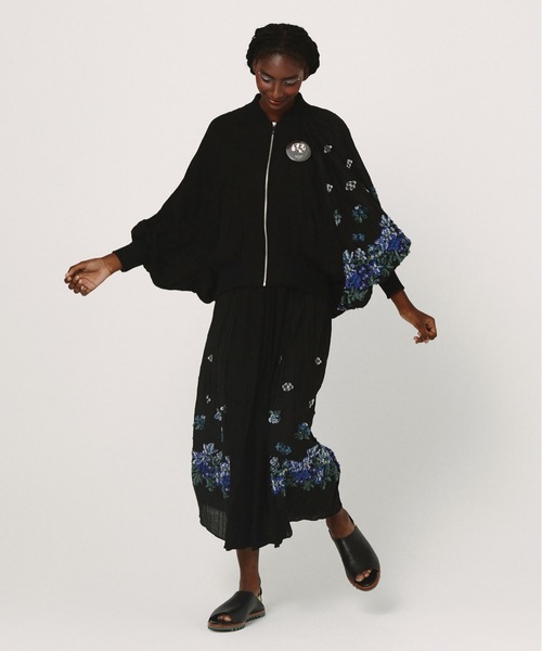 bedsidedrama（ベットサイドドラマ）の「Mosaic Garden Blouson（ブルゾン・レディース・ホワイト/ブラック・1/2）」の4枚目の写真