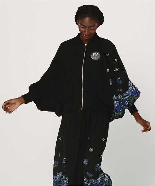 bedsidedrama（ベットサイドドラマ）の「Mosaic Garden Blouson（ブルゾン・レディース・ホワイト/ブラック・1/2）」の5枚目の写真