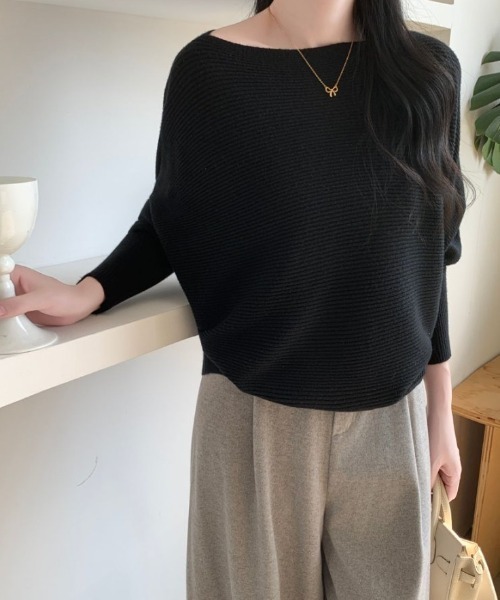 ABITOKYO(アビトーキョー)の「ドルマンリブニットプルオーバー(ニット/セーター・レディース・グレー/ブラック/モカ/アイボリー・FREE)」の20枚目の写真