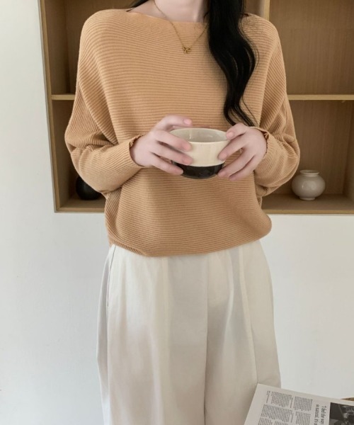 ABITOKYO(アビトーキョー)の「ドルマンリブニットプルオーバー(ニット/セーター・レディース・グレー/ブラック/モカ/アイボリー・FREE)」の16枚目の写真