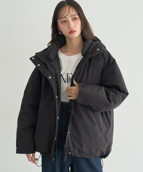 セール】【防風/2025AW】フーデットパファーコート（ダウンジャケット
