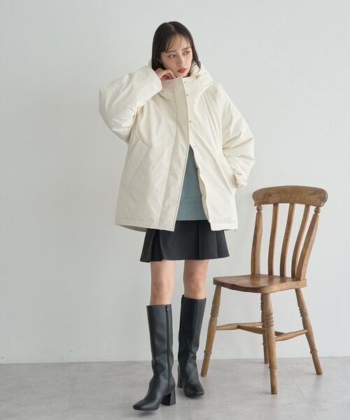 セール】【防風/2025AW】フーデットパファーコート（ダウンジャケット
