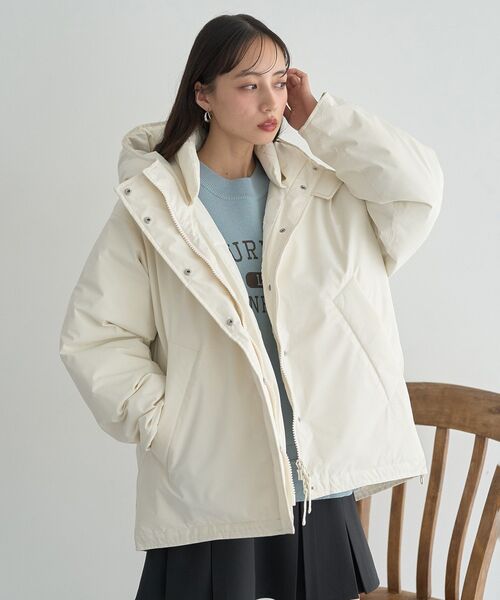 セール】【防風/2025AW】フーデットパファーコート（ダウンジャケット