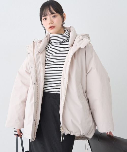 earth music&ecology（アースミュージックアンドエコロジー）の「【防風/2025AW】フーデットパファーコート（ダウンジャケット/コート・レディース・アイボリー/ブラック/ベージュ・L/M）」の3枚目の写真