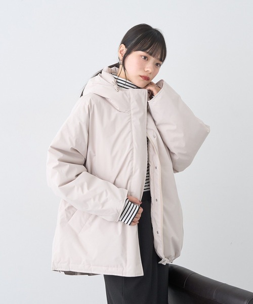 earth music&ecology（アースミュージックアンドエコロジー）の「【防風/2025AW】フーデットパファーコート（ダウンジャケット/コート・レディース・アイボリー/ブラック/ベージュ・L/M）」の10枚目の写真