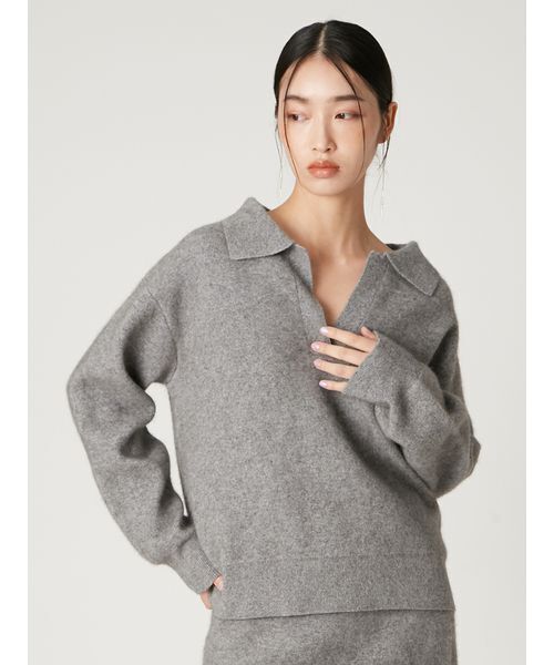 FRAY I.D（フレイアイディー）の「ラクーンダブルフェイスポロカラー