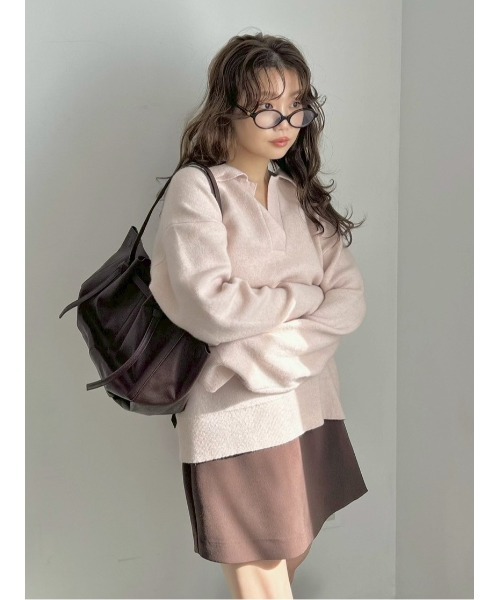 FRAY I.D（フレイアイディー）の「ラクーンダブルフェイスポロカラー