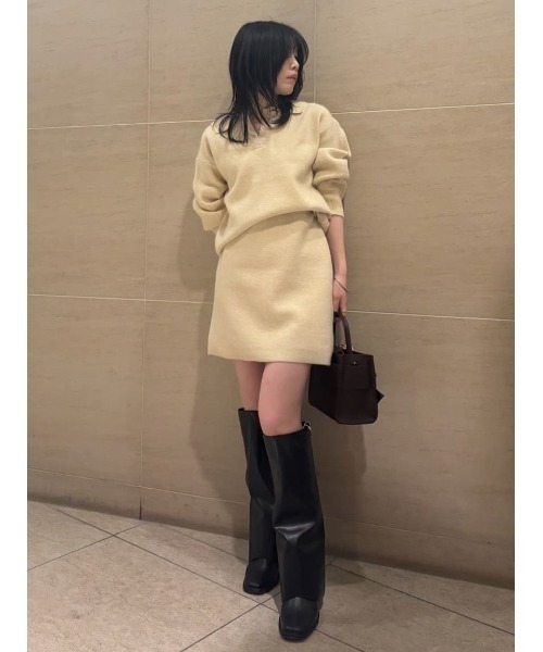 FRAY I.D（フレイアイディー）の「ラクーンダブルフェイスポロカラープルオーバー（ニット/セーター・レディース・ブラウン/ピンク/グレー/クリーム・F）」の8枚目の写真