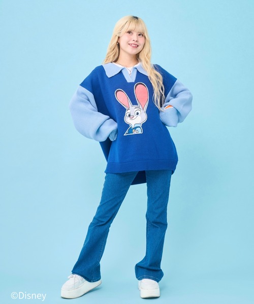 Disney(ディズニー)の「ズートピア / スキッパーニット(ニット/セーター・レディース・グリーン/ネイビー・FREE)」の11枚目の写真