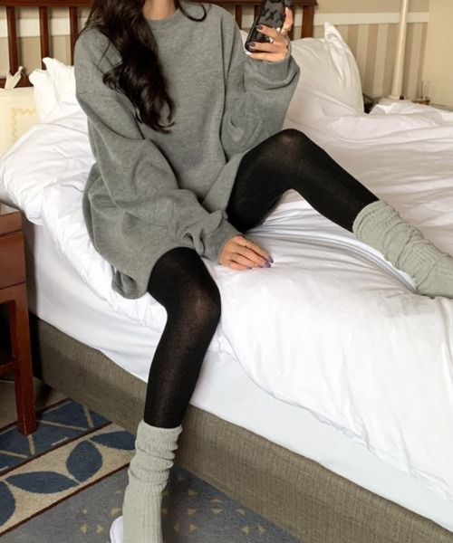 yuue' ( wear )（ユーイ）の「裏起毛オーバーサイズスウェット/ミニワンピース（スウェット・レディース・ライトグレー/グレー/ブラック・FREE）」の8枚目の写真