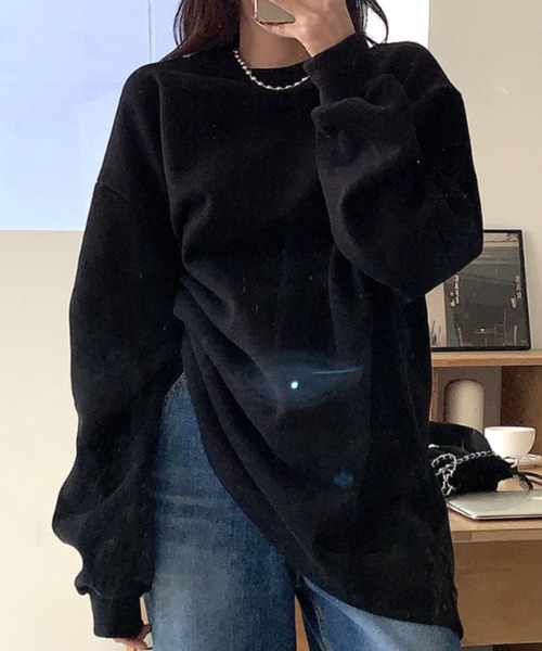 yuue' ( wear )（ユーイ）の「裏起毛オーバーサイズスウェット/ミニワンピース（スウェット・レディース・ライトグレー/グレー/ブラック・FREE）」の21枚目の写真