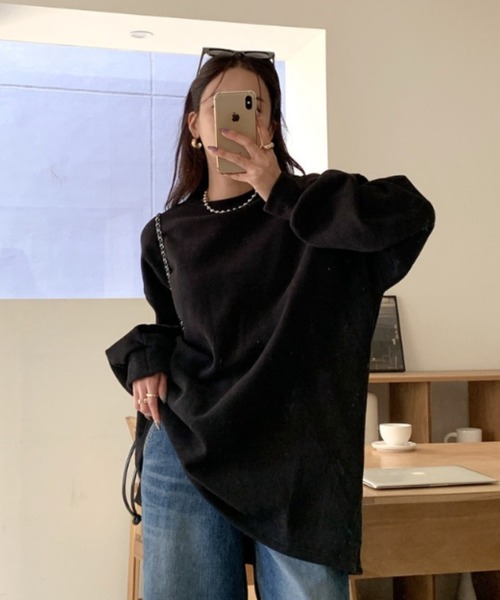 yuue' ( wear )（ユーイ）の「裏起毛オーバーサイズスウェット/ミニワンピース（スウェット・レディース・ライトグレー/グレー/ブラック・FREE）」の20枚目の写真
