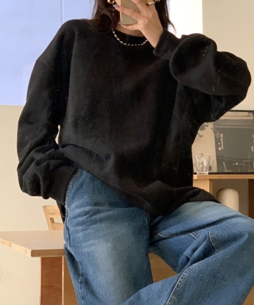 yuue' ( wear )（ユーイ）の「裏起毛オーバーサイズスウェット/ミニワンピース（スウェット・レディース・ライトグレー/グレー/ブラック・FREE）」の22枚目の写真