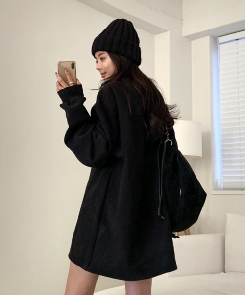 yuue' ( wear )（ユーイ）の「裏起毛オーバーサイズスウェット/ミニワンピース（スウェット・レディース・ライトグレー/グレー/ブラック・FREE）」の18枚目の写真
