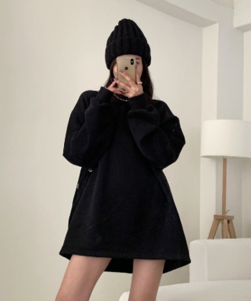 yuue' ( wear )（ユーイ）の「裏起毛オーバーサイズスウェット/ミニワンピース（スウェット・レディース・ライトグレー/グレー/ブラック・FREE）」の17枚目の写真