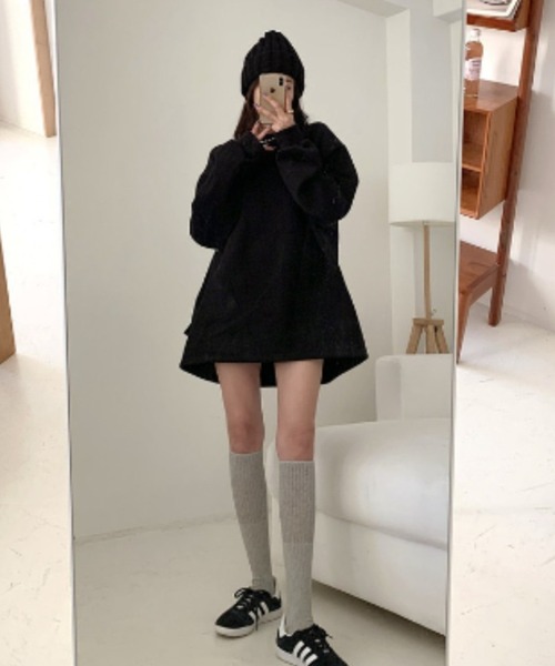 yuue' ( wear )（ユーイ）の「裏起毛オーバーサイズスウェット/ミニワンピース（スウェット・レディース・ライトグレー/グレー/ブラック・FREE）」の19枚目の写真