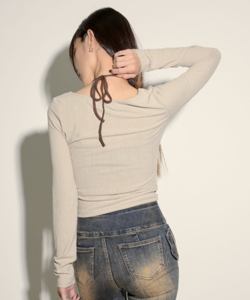 .KOM(ドットコム)の「『.KOM/ドットケーオーエム』UKロックプリントフェイクレイヤード長袖Tシャツ【GC】(Tシャツ/カットソー・レディース・グリーン/グレー/カーキ/ブラック・S)」の19枚目の写真