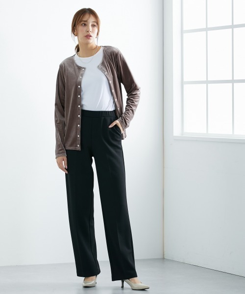 slattgir(スラットジール)の「高身長 裏あったかカットソーきれいめワイドパンツ丈長め・トールサイズ(その他パンツ・レディース・ライラック/ネイビー/ブラック/アイボリー・TLL/TL/T3L/TM/T5L/T4L)」の8枚目の写真