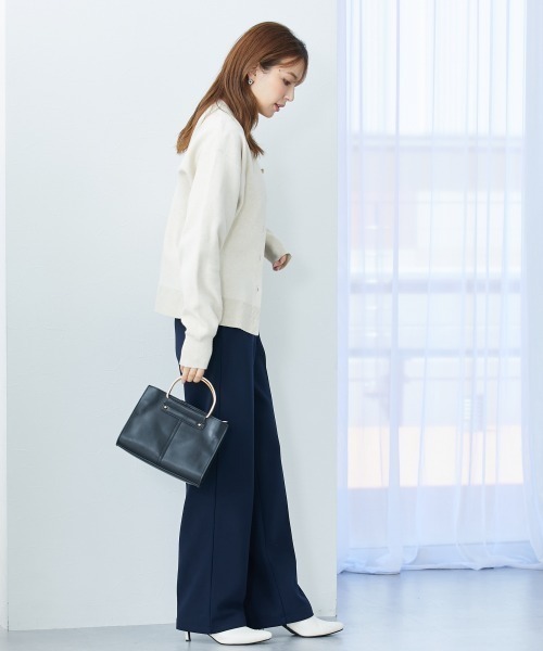 slattgir(スラットジール)の「高身長 裏あったかカットソーきれいめワイドパンツ丈長め・トールサイズ(その他パンツ・レディース・ライラック/ネイビー/ブラック/アイボリー・TLL/TL/T3L/TM/T5L/T4L)」の10枚目の写真