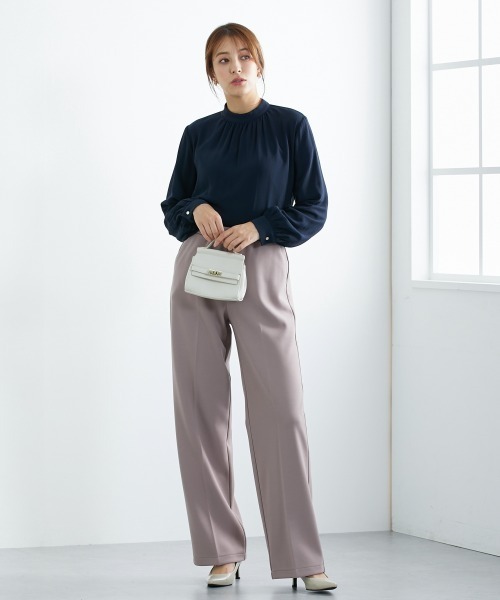 slattgir(スラットジール)の「高身長 裏あったかカットソーきれいめワイドパンツ丈長め・トールサイズ(その他パンツ・レディース・ライラック/ネイビー/ブラック/アイボリー・TLL/TL/T3L/TM/T5L/T4L)」の17枚目の写真
