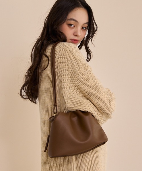 nuance gather shoulder bag/ニュアンスギャザーショルダーバッグ